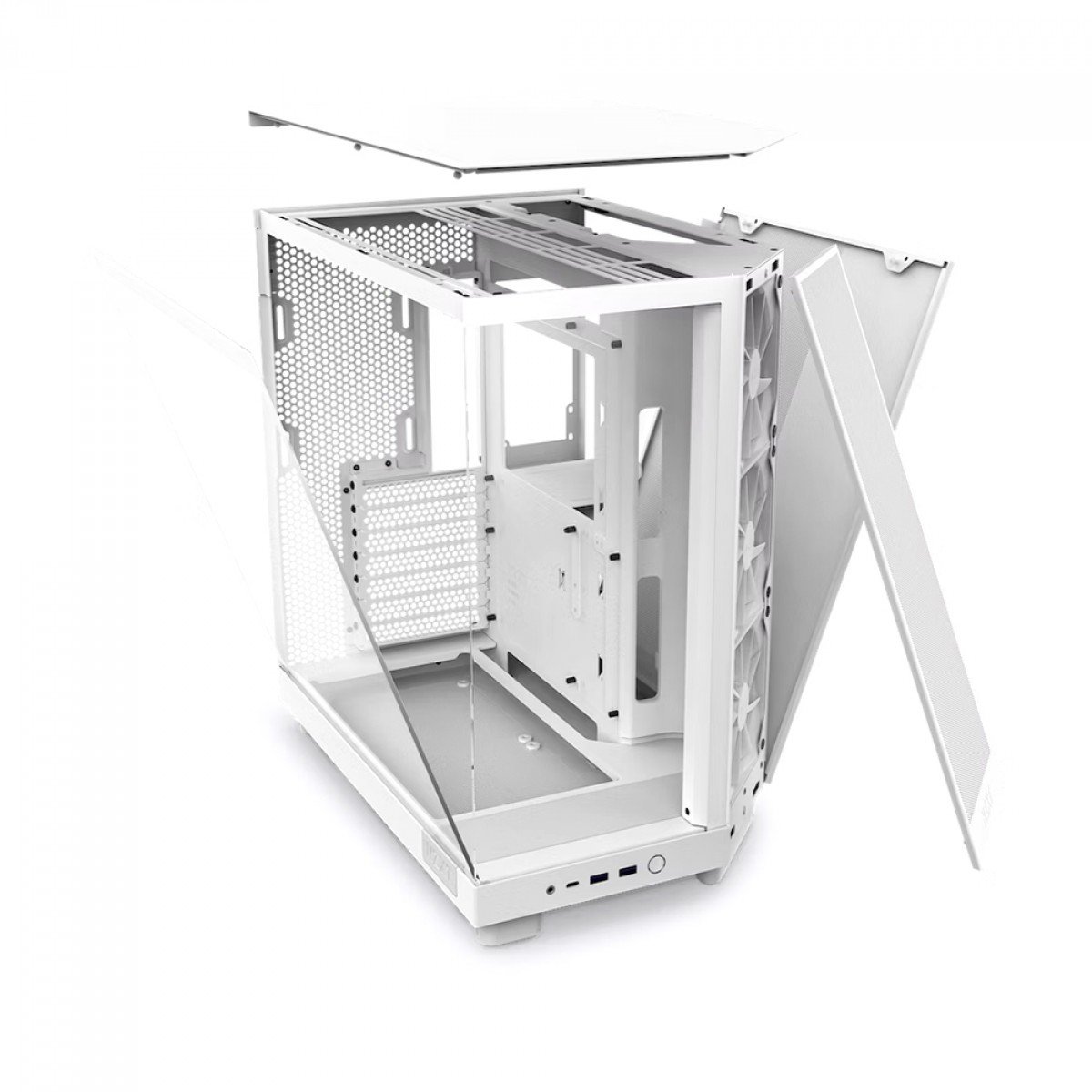 Gabinete NZXT Branco H6 Flow , Mid Tower, Vidro Temperado, ATX, 3 Fans RGB - CC-H61FW-R1 - Imagem 5