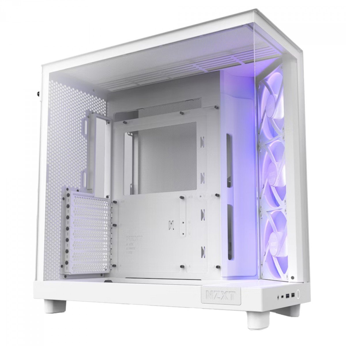 Gabinete NZXT Branco H6 Flow , Mid Tower, Vidro Temperado, ATX, 3 Fans RGB - CC-H61FW-R1 - Imagem 2