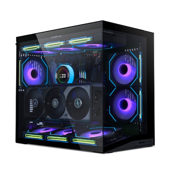 Gabinete Lian Li O11 Dynamic Mini V2 Flow Preto Usb Type-C 5 Fans Reverso Vidro Temperado Mid-Tower - O11DMIV2FX