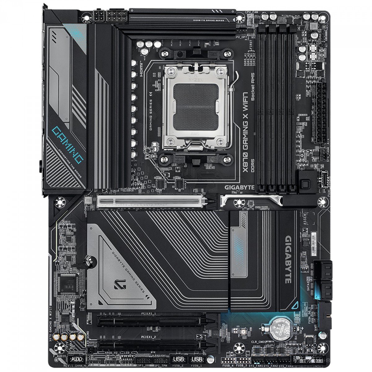 Placa Mãe Gigabyte X870 Gaming X WiFi7 e Bluetooth, AMD AM5, ATX, DDR5 - Imagem 2