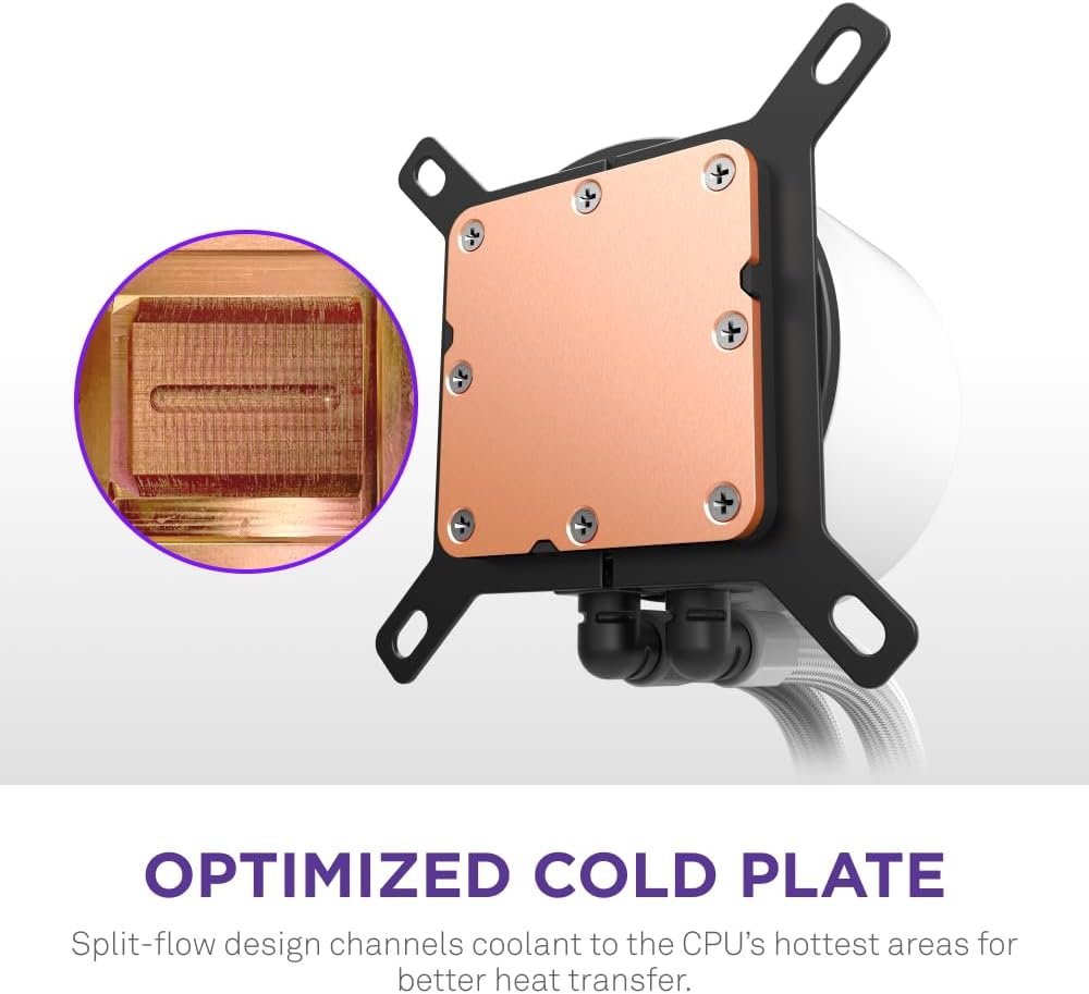 Water Cooler NZXT Kraken Plus 240 RGB, 240mm, Com Display LCD, INTEL/AMD, Branco, RL-KR240-W2 - Imagem 2