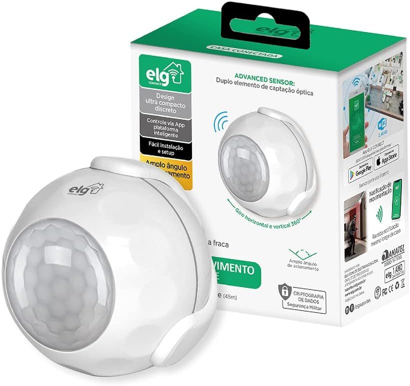 Sensor De Presença Inteligente ELG Shsp500 Wi-fi Alcance 10m