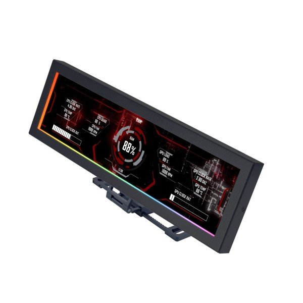 Tela LCD 8.8" Universal Para Gabinetes Lian Li, Preto Argb 1920x480p USB - SM088X - Imagem 2