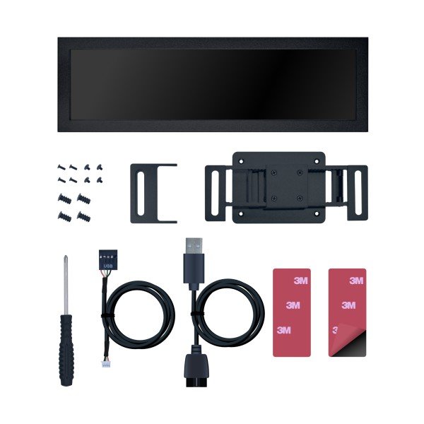 Tela LCD 8.8" Universal Para Gabinetes Lian Li, Preto Argb 1920x480p USB - SM088X - Imagem 5