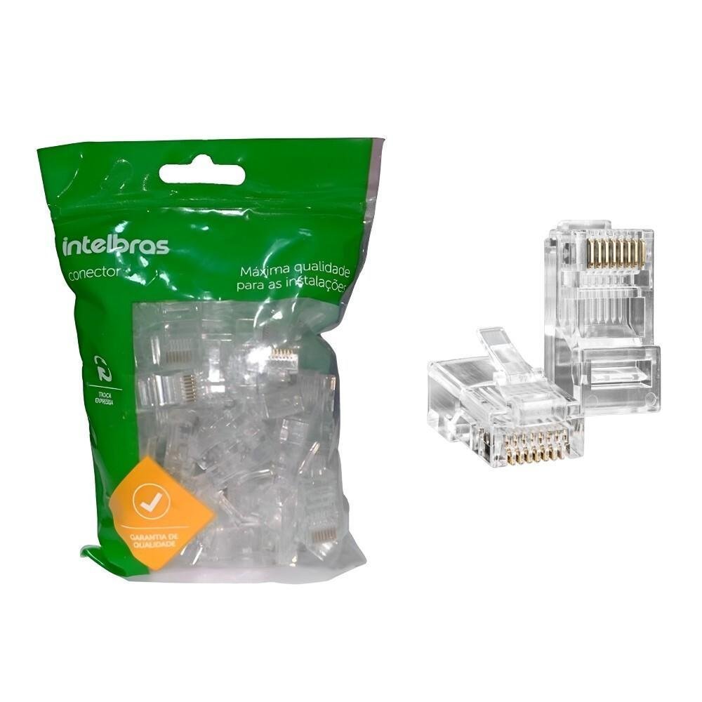 Conector RJ45 CAT5e Intelbras, Macho De Passagem, 1 Unidade - Conex 1000 - Imagem 2