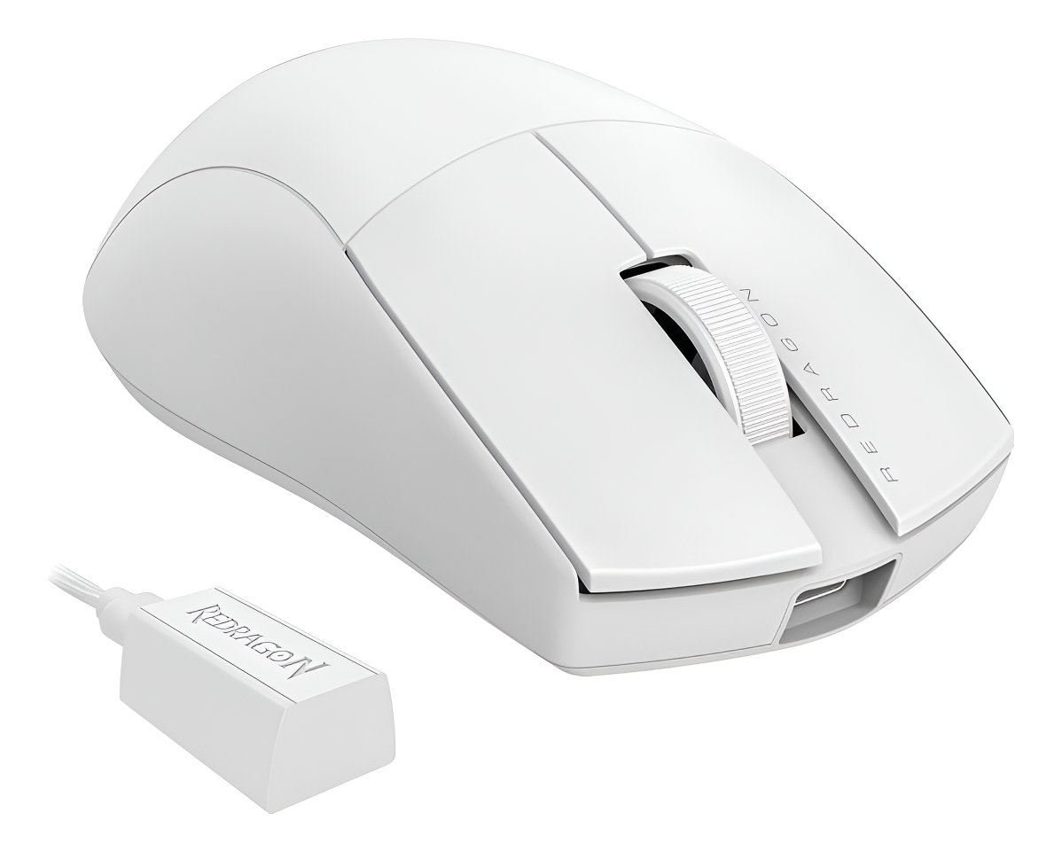 Mouse Gamer Redragon King Pro 4k Branco, Wireless, Bluetooth, 26000 DPI, 7 Botões, Polling Rate 4000hz, M916W-PRO-4K - Imagem 2