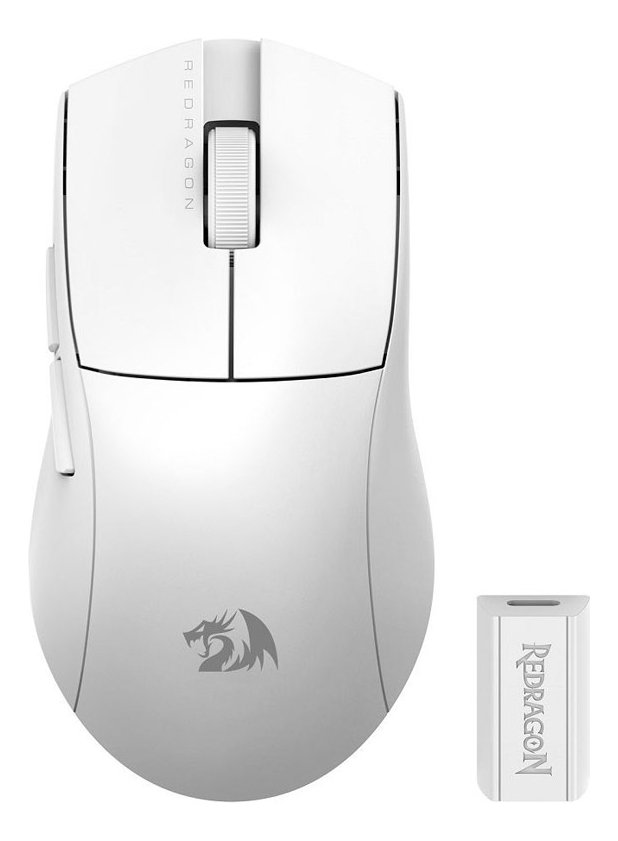 Mouse Gamer Redragon King Pro 4k Branco, Wireless, Bluetooth, 26000 DPI, 7 Botões, Polling Rate 4000hz, M916W-PRO-4K