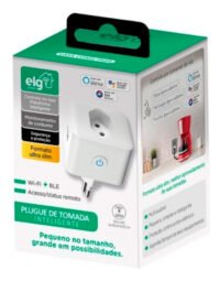 Plug Tomada Inteligente ELG SHPT400 Bivolt 16A, Wi-Fi, Comando por Voz Via Alexa, Google Assistant e Siri Shortcu