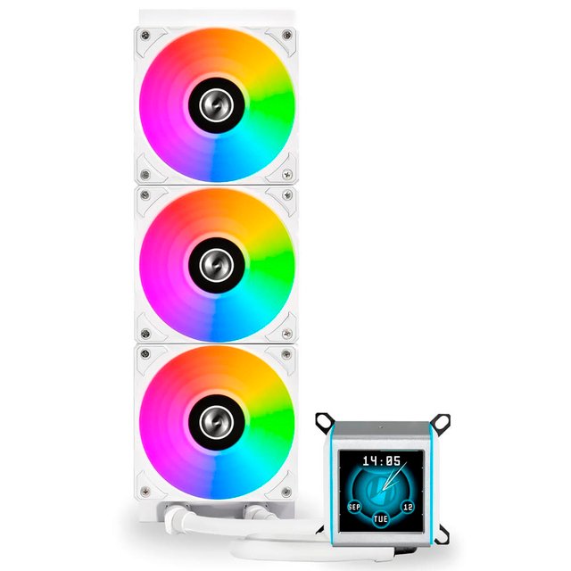 Water Cooler 360 Display LCD Lian Li Galahad II AIO, ARGB, 360mm, Intel-AMD, Branco - GA2ALCD36W - Imagem 3