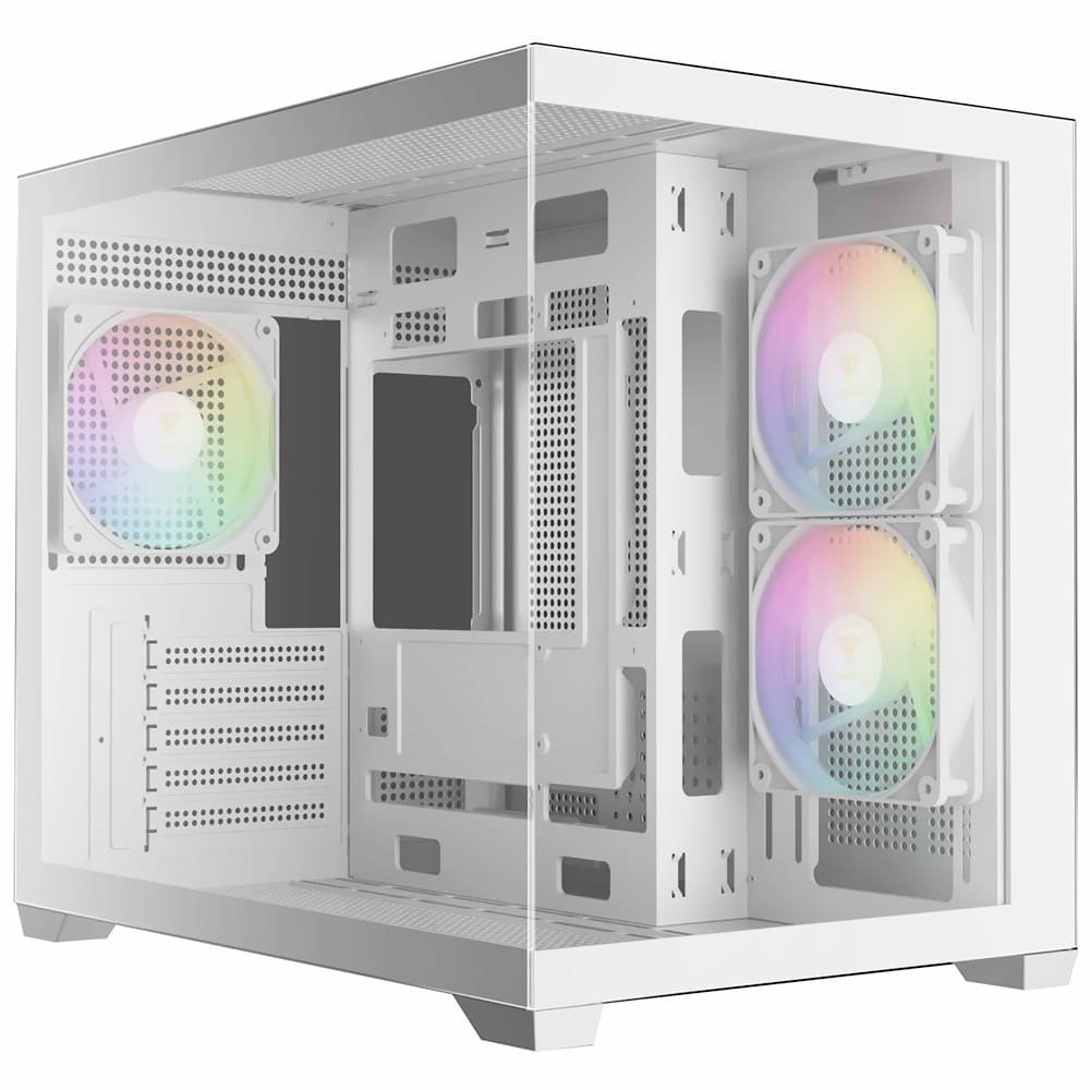 Gabinete Aquário Gamdias Aura GC10M V2 Branco com 3 Fans ARGB