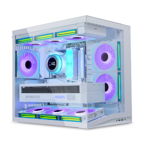 Gabinete Lian Li O11 Dynamic Mini V2 Branco Usb Type-C Vidro Temperado Mid-Tower, Sem Fans - O11DMIV2W