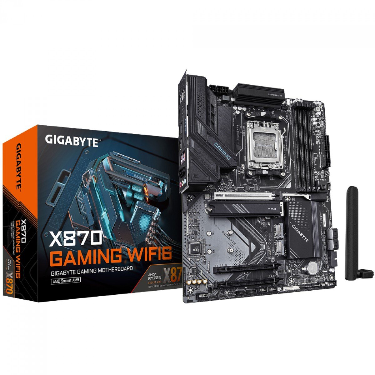Placa Mãe Gigabyte X870 Gaming WiFi6 e Bluetooth, AMD AM5, ATX, DDR5, 3 slots M2