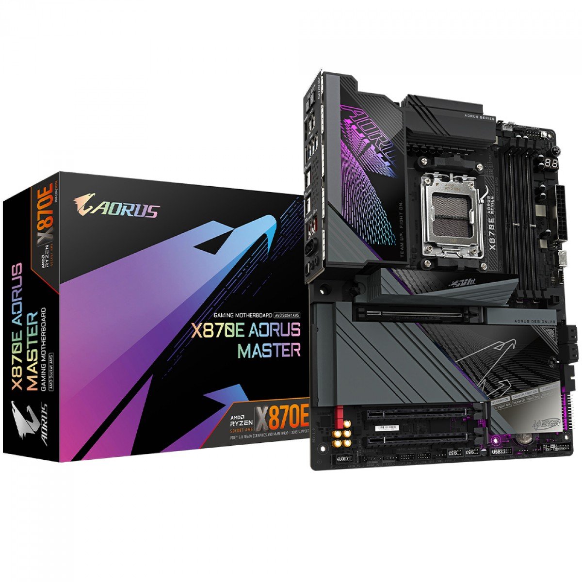 Placa Mae AORUS MASTER X870E WIFI 7 e Bluetooth (AM5/4xDDR5/HDMI/DisplayPort/M.2/USB 4)