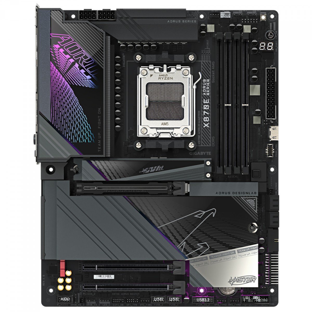 Placa Mae AORUS MASTER X870E WIFI 7 e Bluetooth (AM5/4xDDR5/HDMI/DisplayPort/M.2/USB 4) - Imagem 2