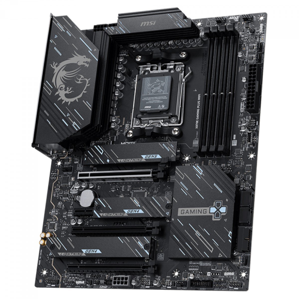 Placa Mãe MSI X870E Gaming PLUS WIFI 7 e Bluetooth, AMD AM5, ATX, 3x slots M2, 4x slots DDR5 - Imagem 4