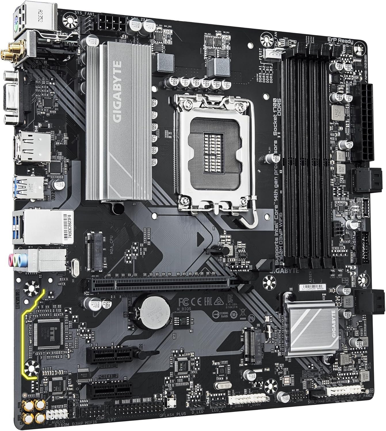 Placa Mãe Gigabyte B760M D3HP WIFI6 (Intel LGA 1700/4xDDR5/HDMI/DP/VGA/M.2/USB 3.2) - Imagem 3