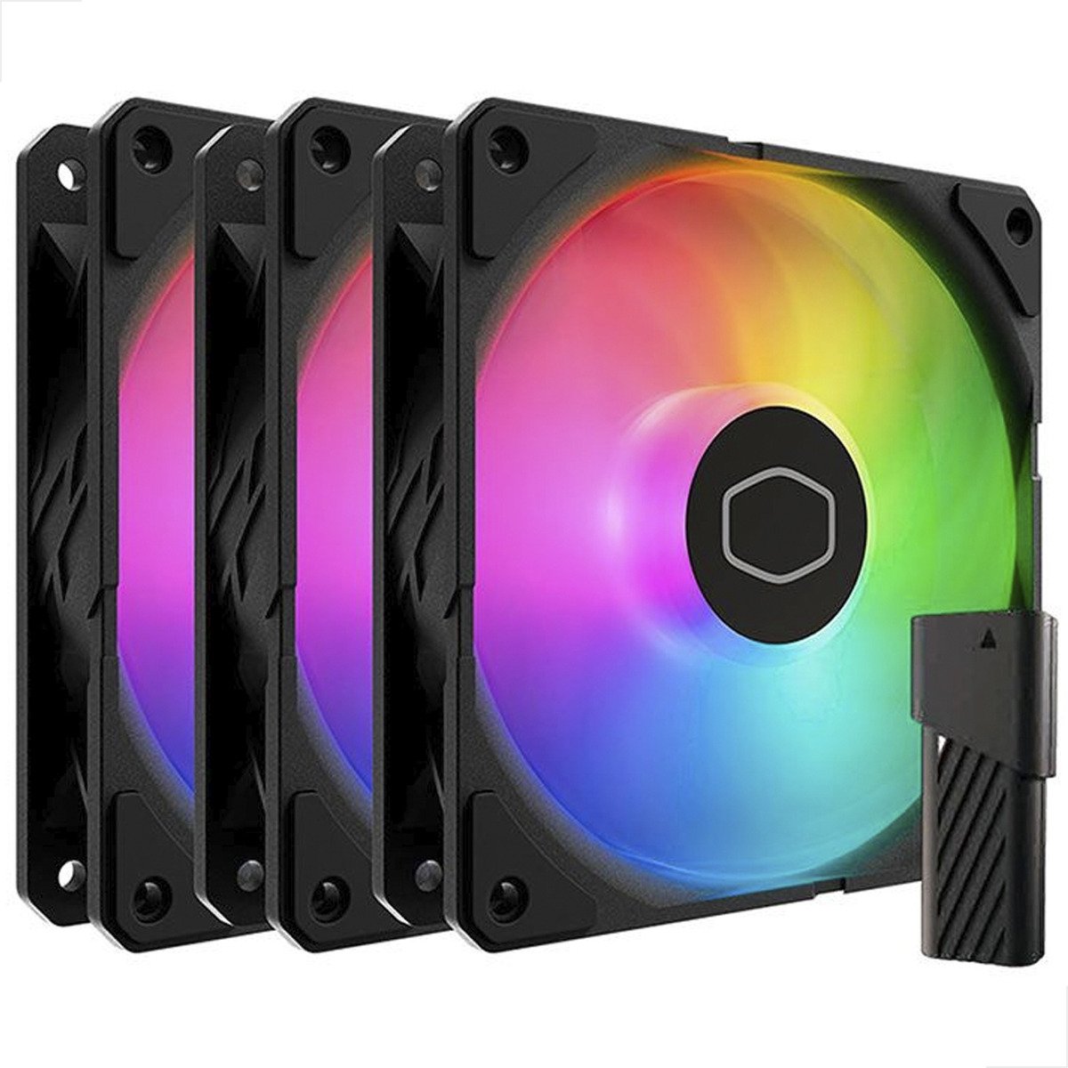 Kit Fan Com 3 Unidades Cooler Master SickleFlow Edge Preto Edition, ARGB, 120mm, Com Controladora - MFX-B2DN-253P2-R2