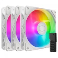Kit Fan Com 3 Unidades Cooler Master SickleFlow Edge Branco, ARGB, 120mm, Com Controladora - MFX-B2DW-253P2-R2