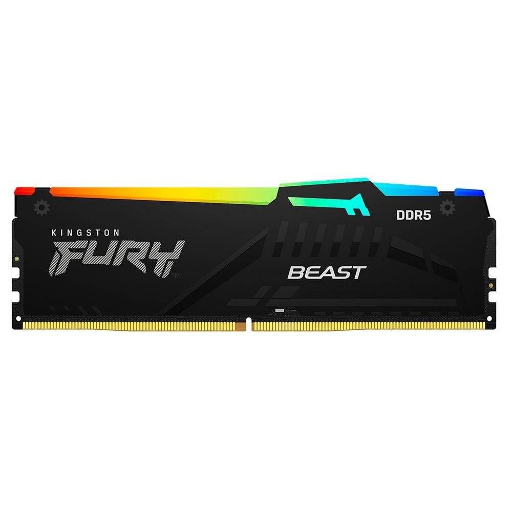 Memória RAM DDR5 32GB, 5600Mhz, Kingston Fury Beast, RGB, Preta, Intel XMP - KF556C40BBA-32