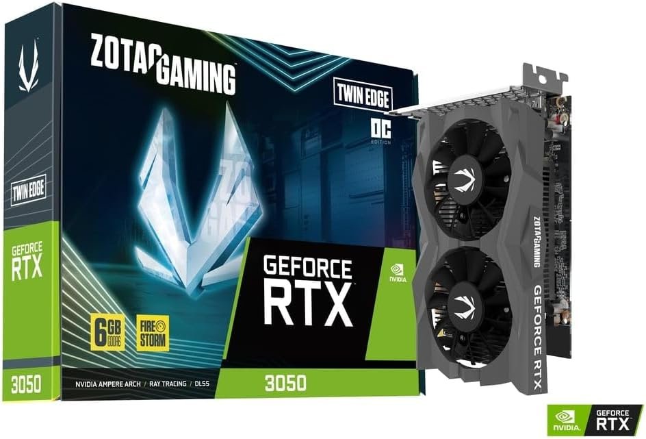 Placa de vídeo RTX 3050 Zotac GeForce Twin Edge OC, 6GB, GDDR6, Ray tracing, DLSS