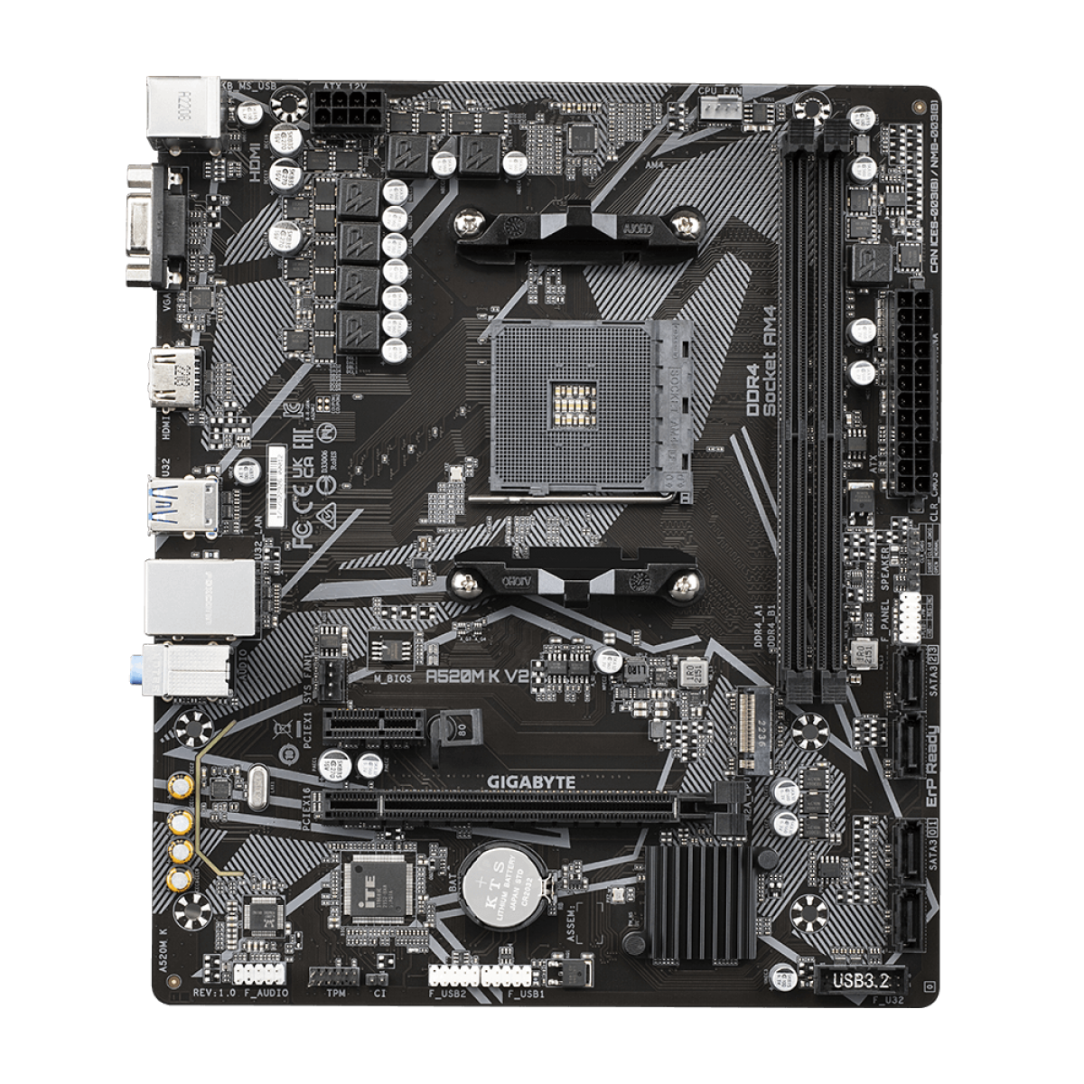 Placa Mãe Gigabyte A520M K V2, AMD AM4, MATX, DDR4 - Imagem 3