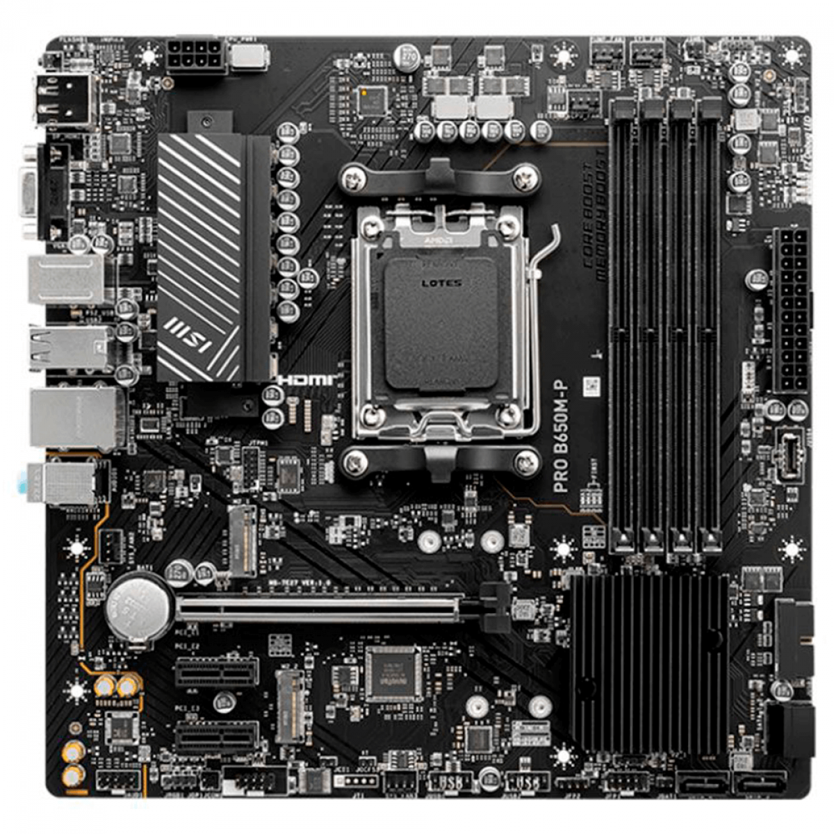 Placa Mãe MSI PRO B650M-P, Chipset B650, AMD AM5, M-ATX, DDR5, 911-7E28-001 - Imagem 2