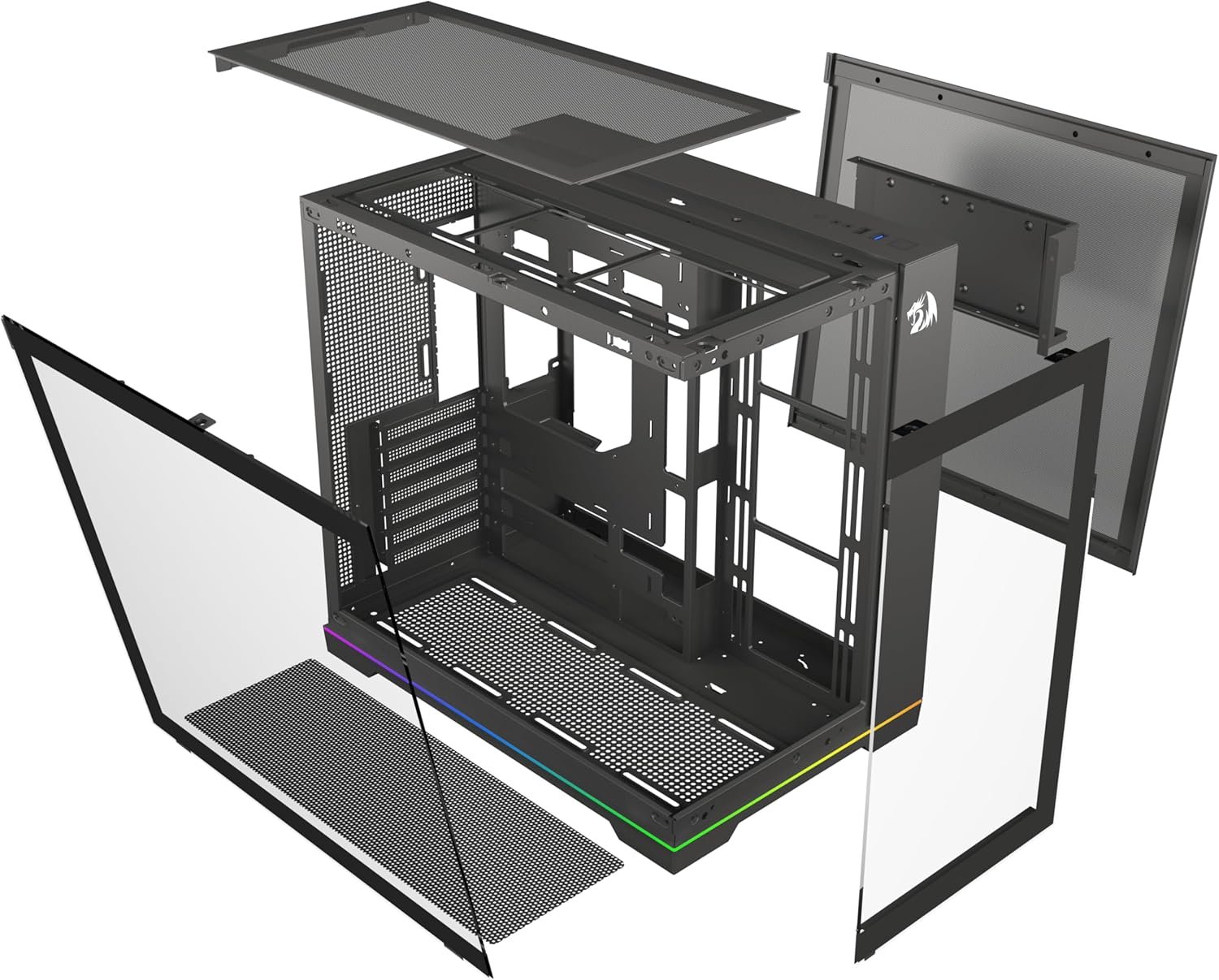 Gabinete Gamer Redragon Scalpel ARGB Preto ATX Aquário com Fita de LED Sem Fans USB 3.0 GC-628 - Imagem 7