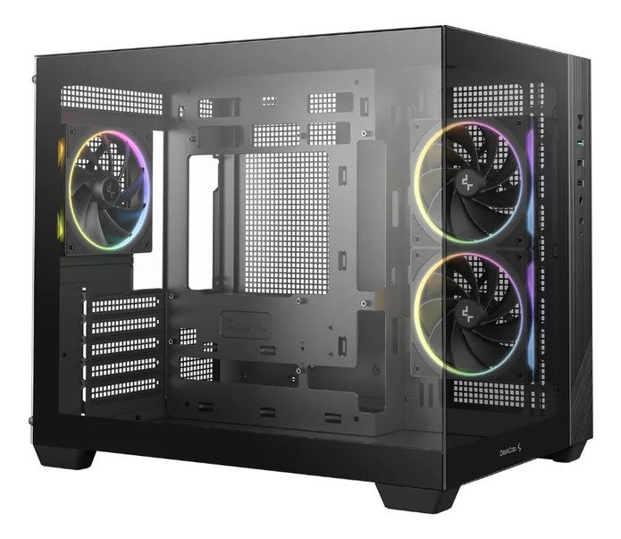 Gabinete Deepcool CG330 MicroATX Aquário Com 3 Fans ARGB Preto - Imagem 2
