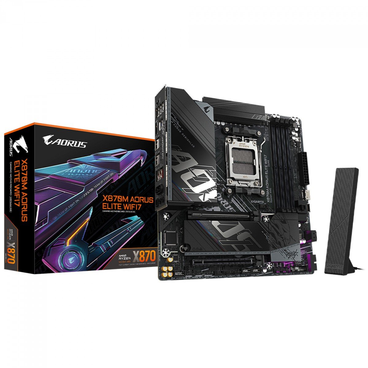 Placa Mãe X870M AORUS ELITE WIFI7, AMD AM5, M-ATX, DDR5