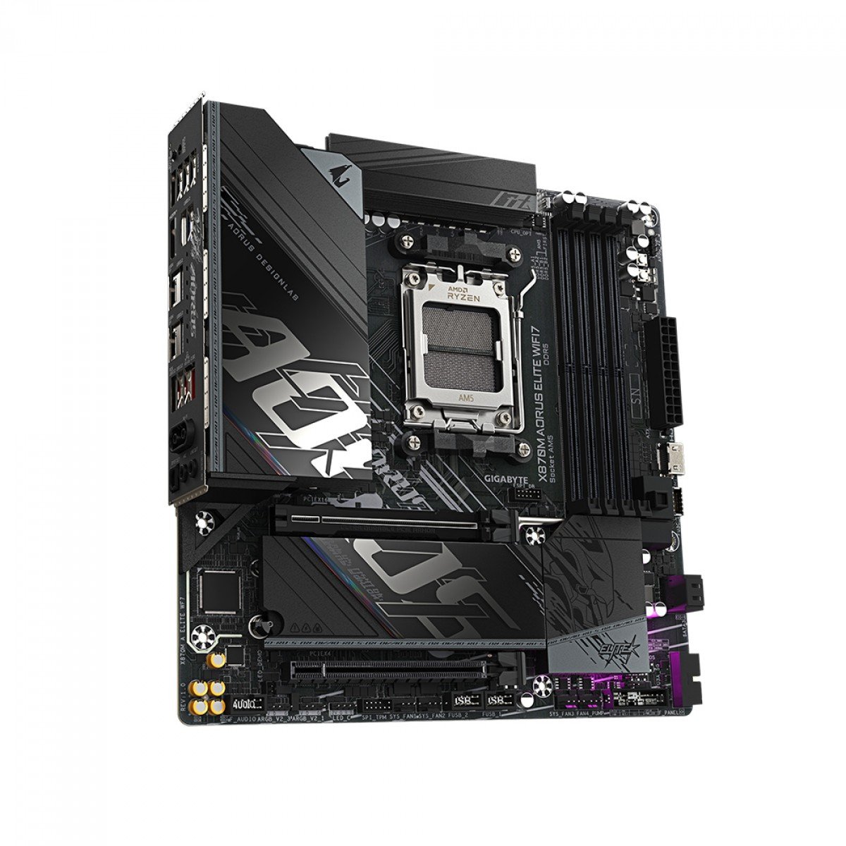 Placa Mãe X870M AORUS ELITE WIFI7, AMD AM5, M-ATX, DDR5 - Imagem 3