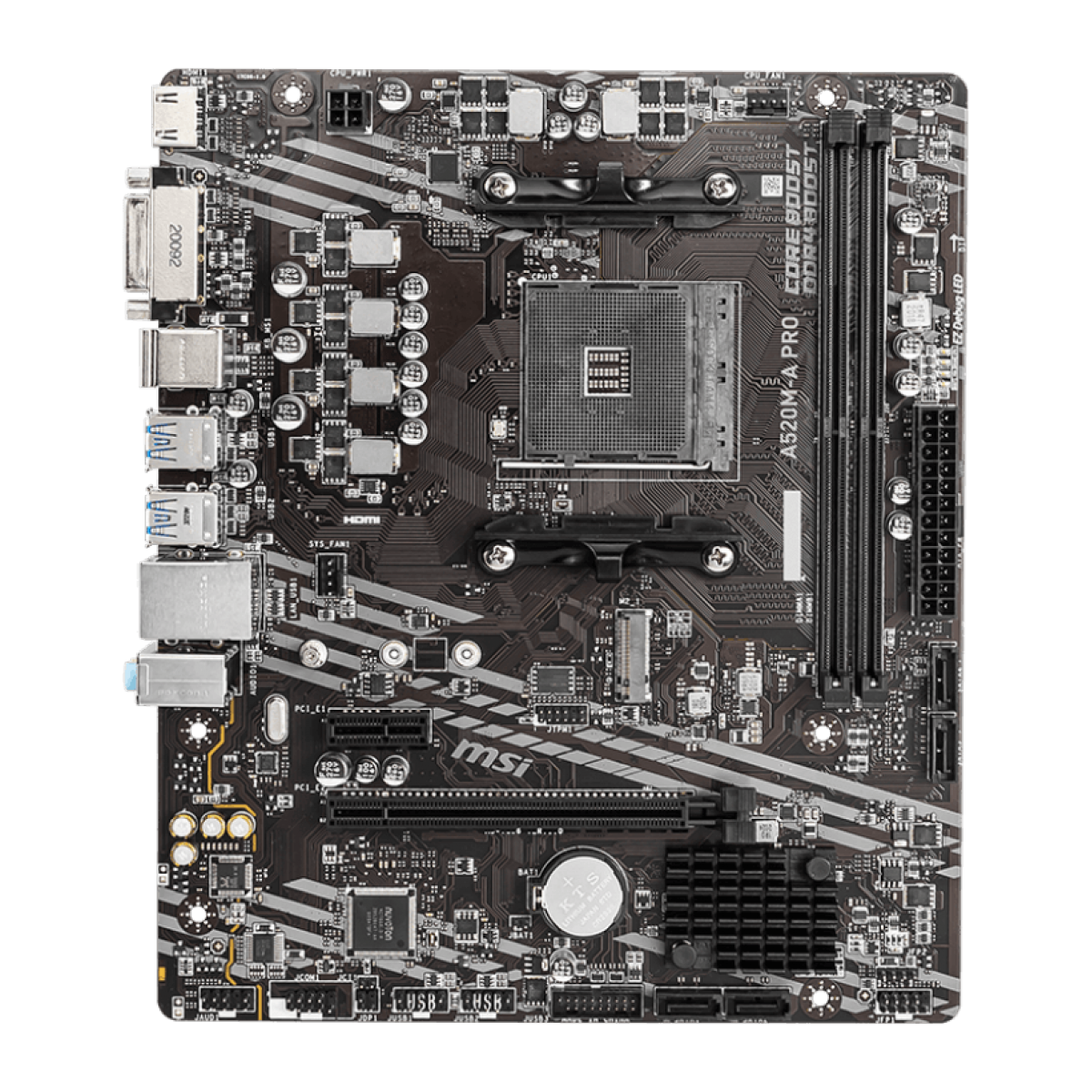 Placa Mãe MSI A520M-A PRO, AMD AM4, mATX, 2x slots DDR4, 1x Slot M2 - Imagem 2