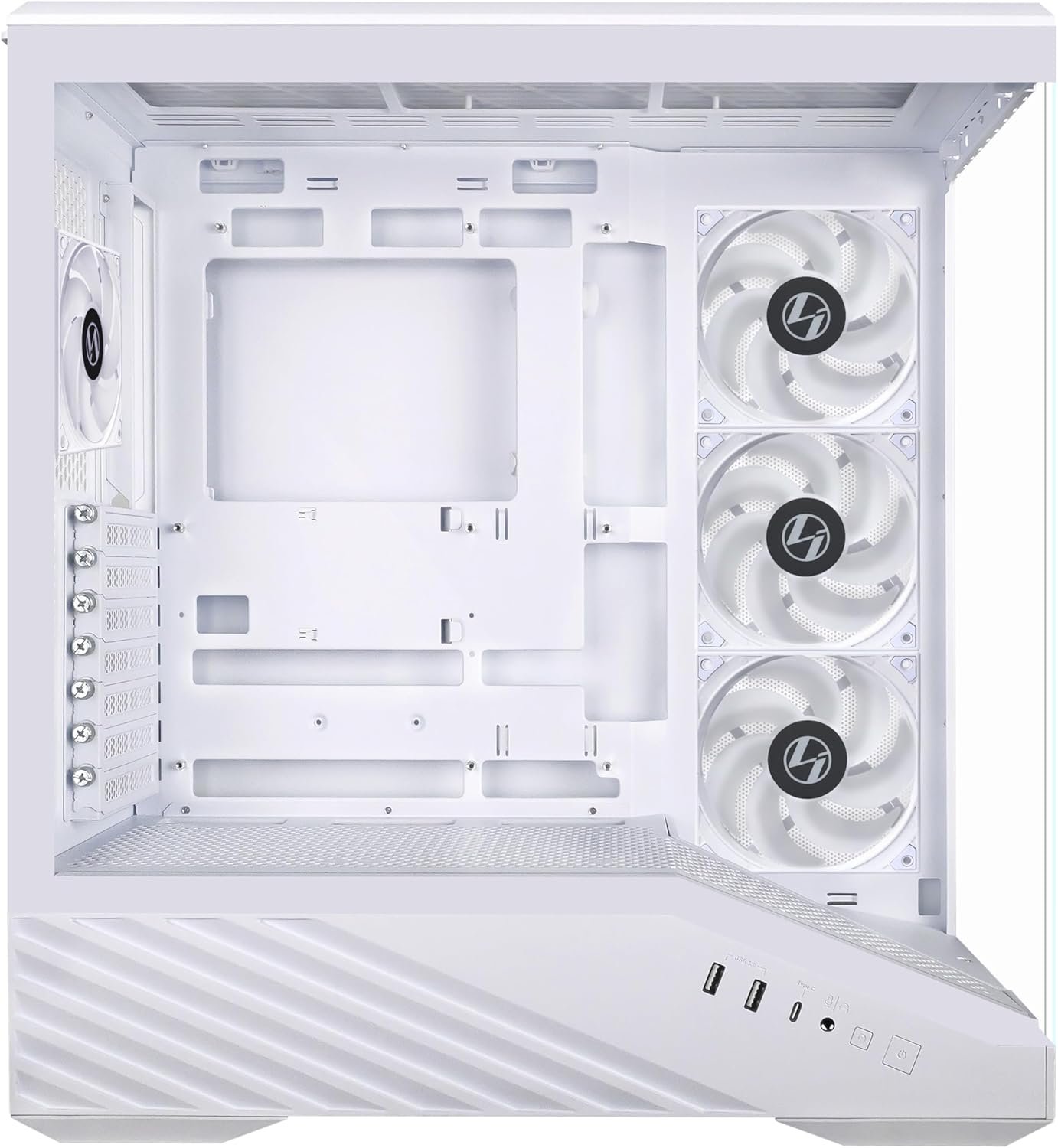 Gabinete Branco Lian Li Vetor V100, Mid Tower, Vidro Temperado, E-ATX, Com 4x Fans ARGB- V100RW - Imagem 2