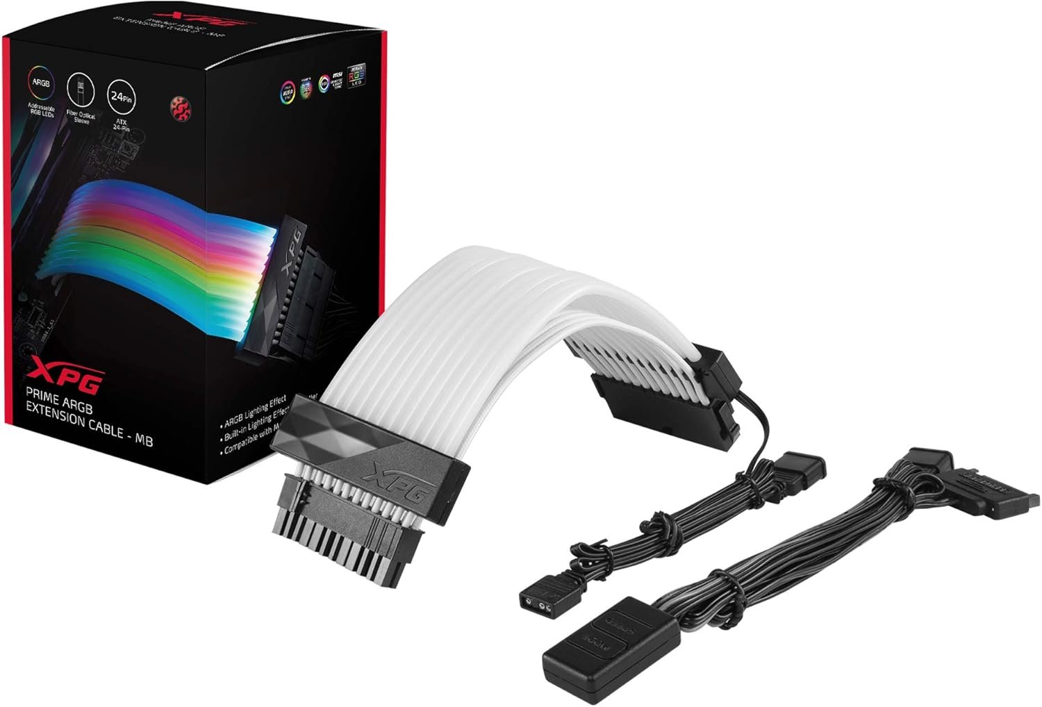 Cabo Extensor Sleeved XPG Prime, ARGB, 24 Pin-MB, ARGBEXCABLE-MB-BKCWW - Imagem 4