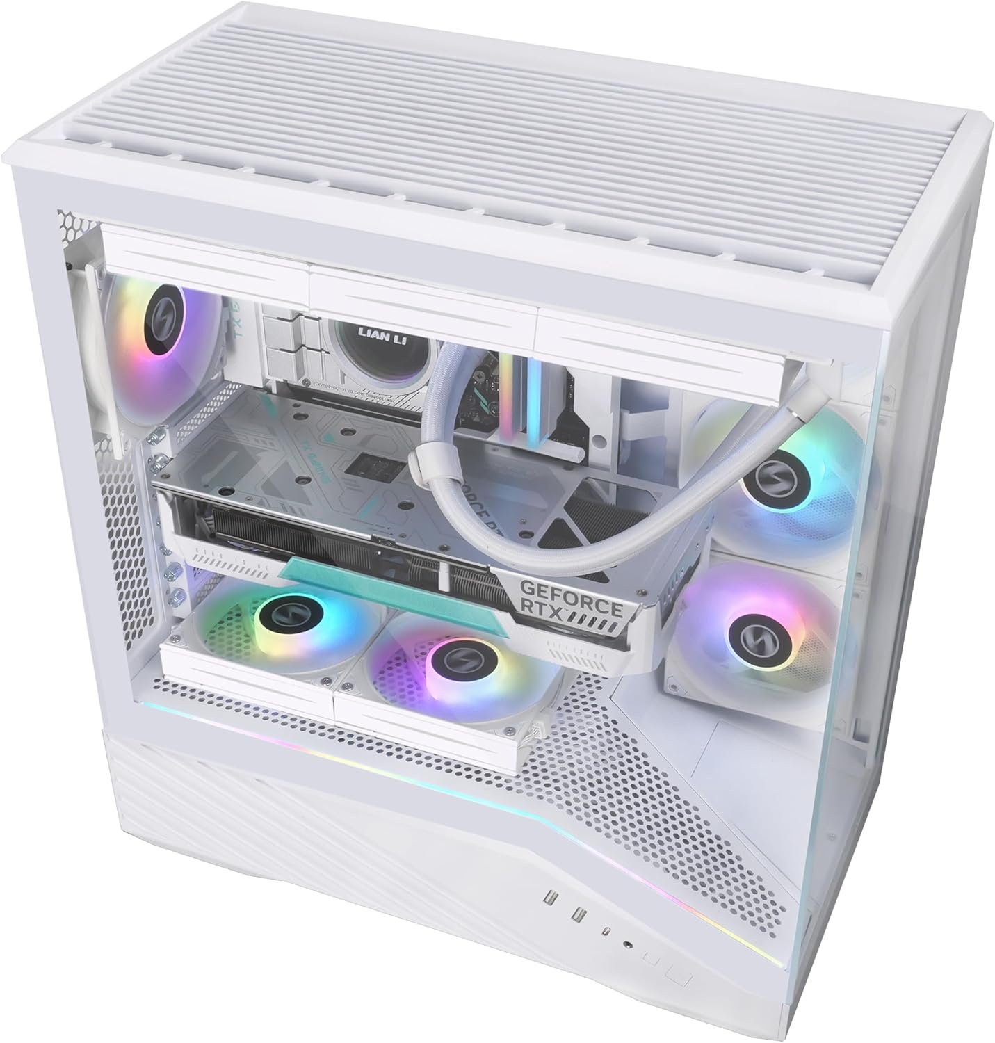 Gabinete Branco Lian Li Vetor V100, Mid Tower, Vidro Temperado, E-ATX, Com 4x Fans ARGB- V100RW - Imagem 3