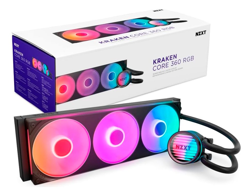 Water Cooler NZXT Kraken Core Preto 360 com Fans ARGB, 360mm, Intel/AMD
