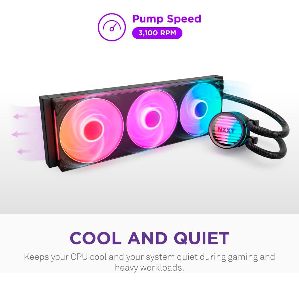 Water Cooler NZXT Kraken Core Preto 360 com Fans ARGB, 360mm, Intel/AMD - Imagem 3