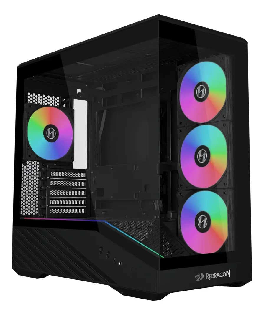 Gabinete Gamer Redragon X Lian Li V100R MicroATX com 4x Fans ARGB Preto