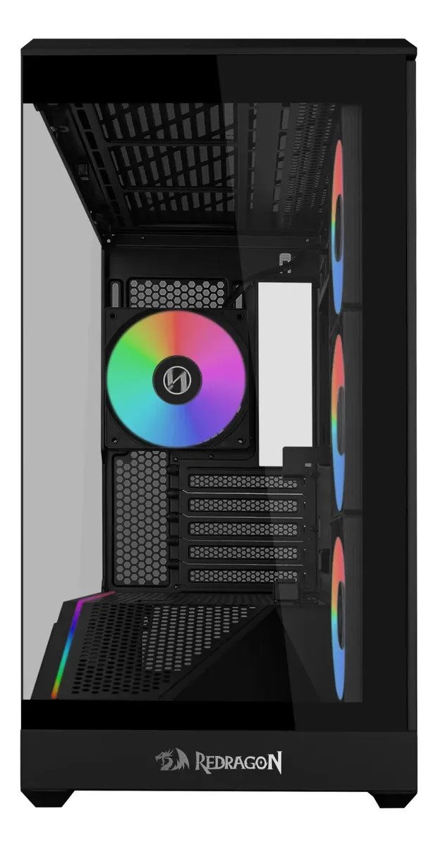 Gabinete Gamer Redragon X Lian Li V100R MicroATX com 4x Fans ARGB Preto - Imagem 2