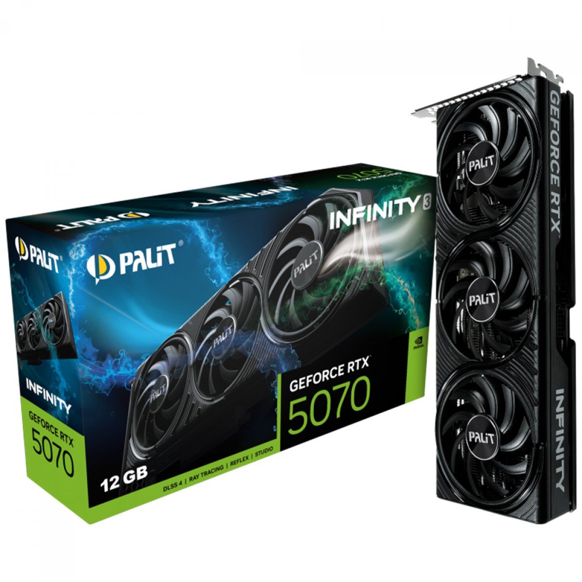 Placa de Vídeo Palit NVIDIA GeForce RTX 5070 Tri Fan, 12GB, GDDR7, DLSS, Ray Tracing