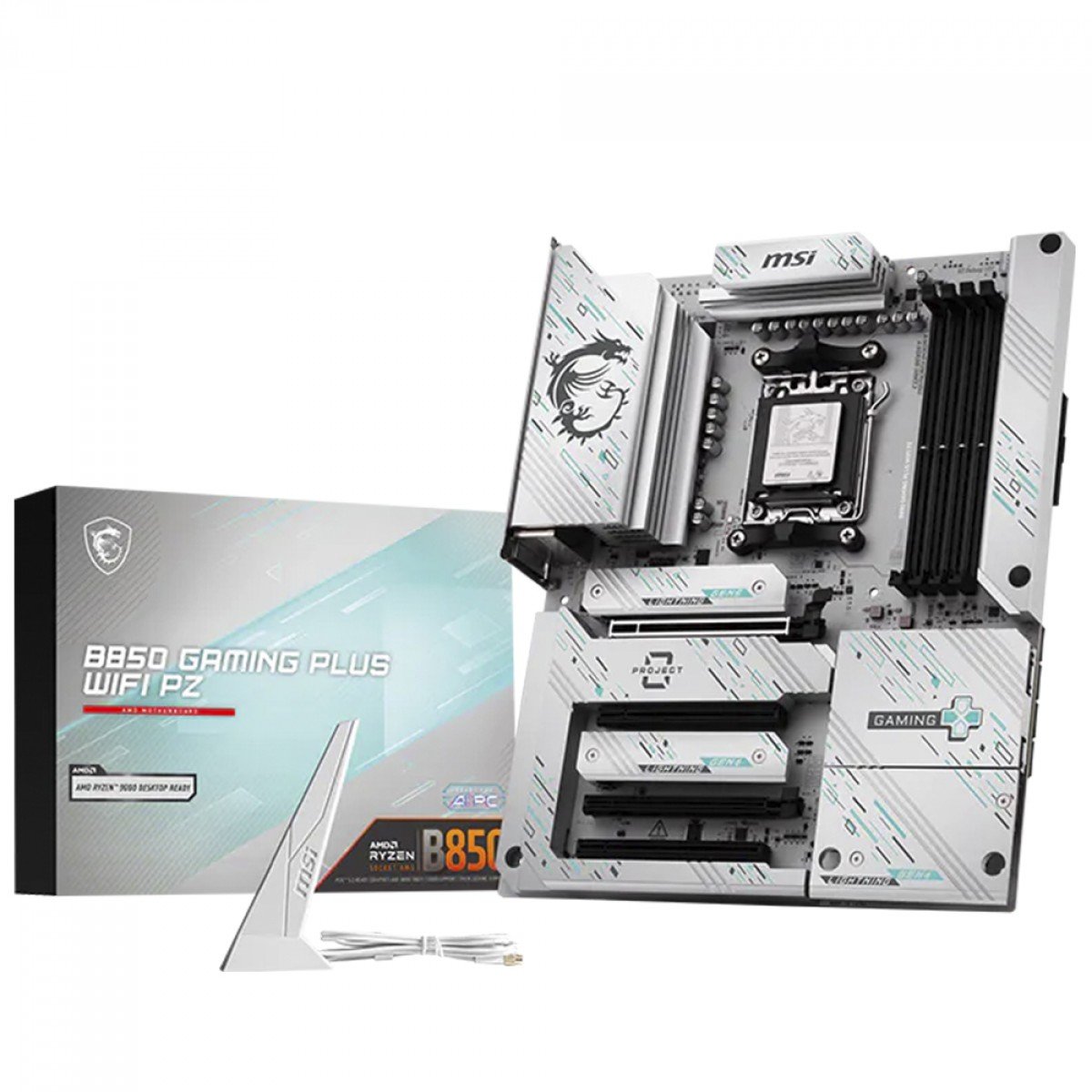 Placa Mãe MSI B850 Gaming Plus WIFI PZ, Project Zero, AMD AM5, ATX, DDR5