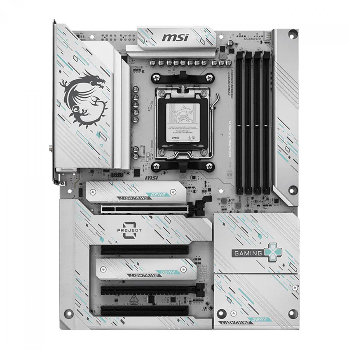 Placa Mãe MSI B850 Gaming Plus WIFI PZ, Project Zero, AMD AM5, ATX, DDR5 - Imagem 2