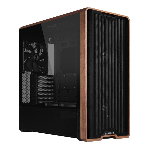 Gabinete Lian Li Lancool 217 Wood Edtion, Mid Tower, ATX, Vidro Temperado, Com 3 Fans, Preto