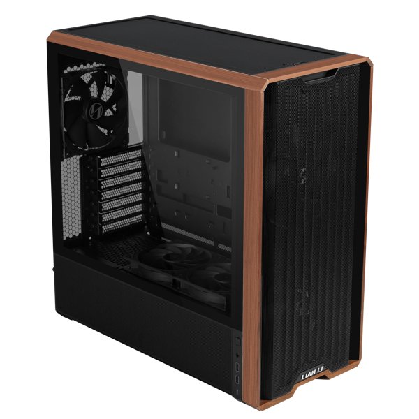 Gabinete Lian Li Lancool 217 Wood Edtion, Mid Tower, ATX, Vidro Temperado, Com 3 Fans, Preto - Imagem 2
