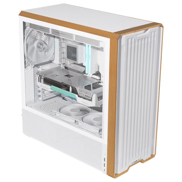 Gabinete Lian Li Lancool 217 Wood Edtion, Mid Tower, ATX, Vidro Temperado, Com 3 Fans, Branco - Imagem 2