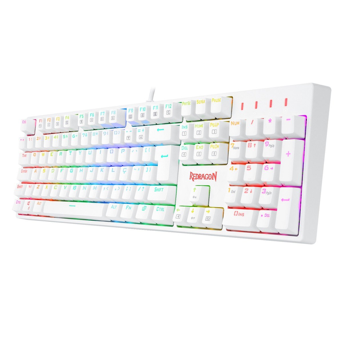 Teclado Mecânico Óptico Gamer Redragon Surara Pro RGB, Switch Vermelho, ABNT2, Doubleshot, Branco - K582W-RGB-PRO - Imagem 3