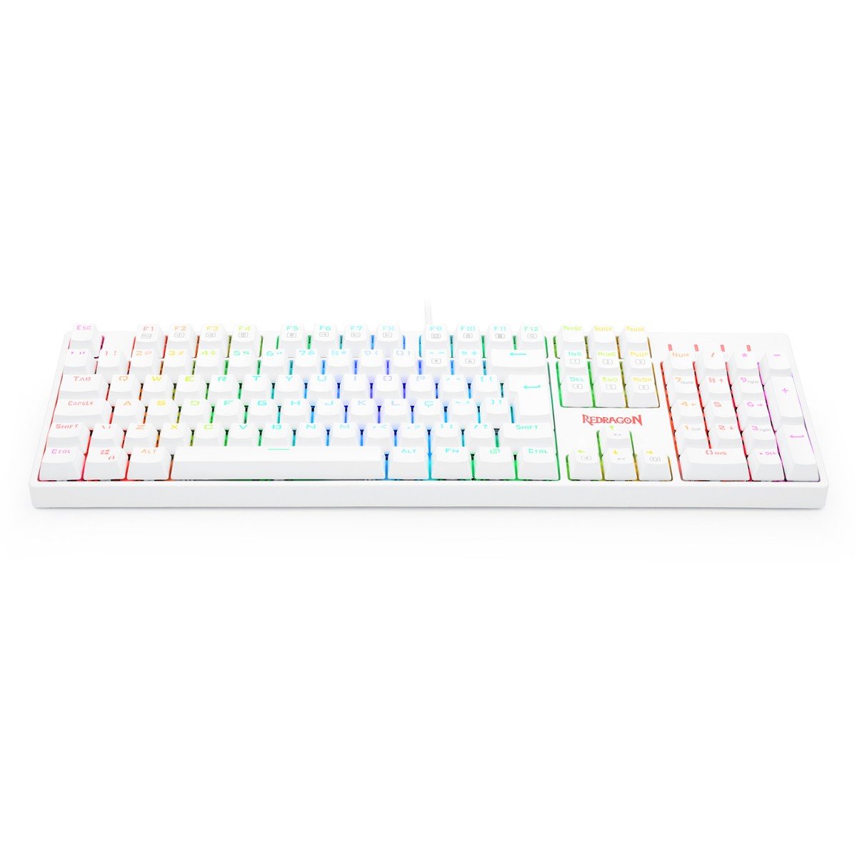 Teclado Mecânico Óptico Gamer Redragon Surara Pro RGB, Switch Vermelho, ABNT2, Doubleshot, Branco - K582W-RGB-PRO - Imagem 2