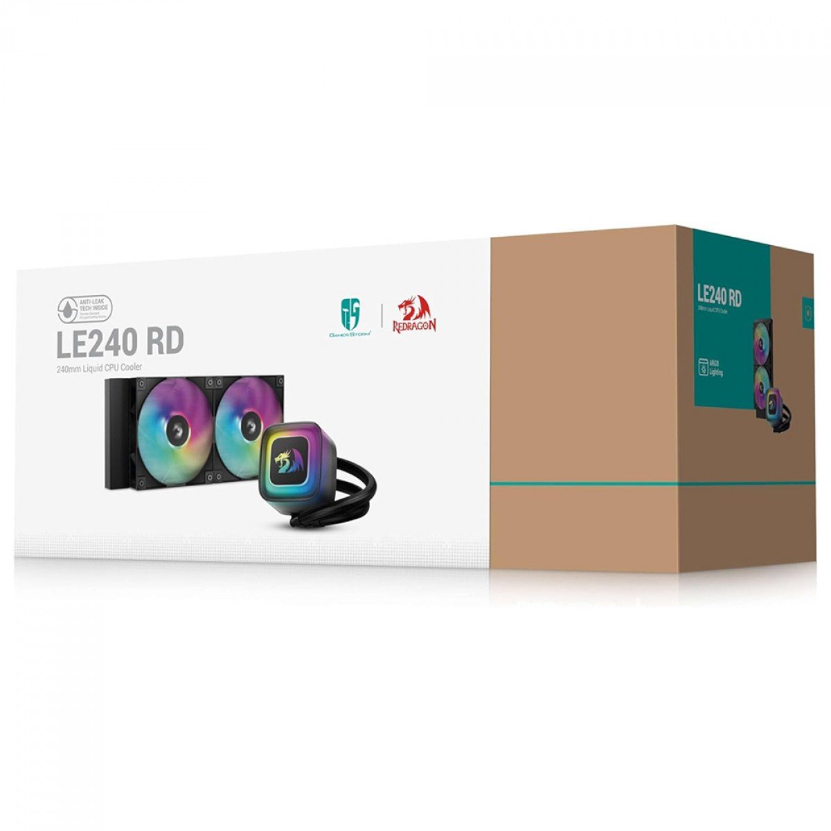 Water Cooler GamerStorm X Redragon LE240 RD, RGB, 240mm, Intel-AMD, Preto, R-LE240RD-BKAMMN-A-1 - Imagem 2