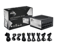 Fonte 1000W MSI PRO A1000PL PCIE5 80 Plus Platinum, Full Modular com Cabos Sleeved, ATX 3.1 PCIe 5.1 Ready